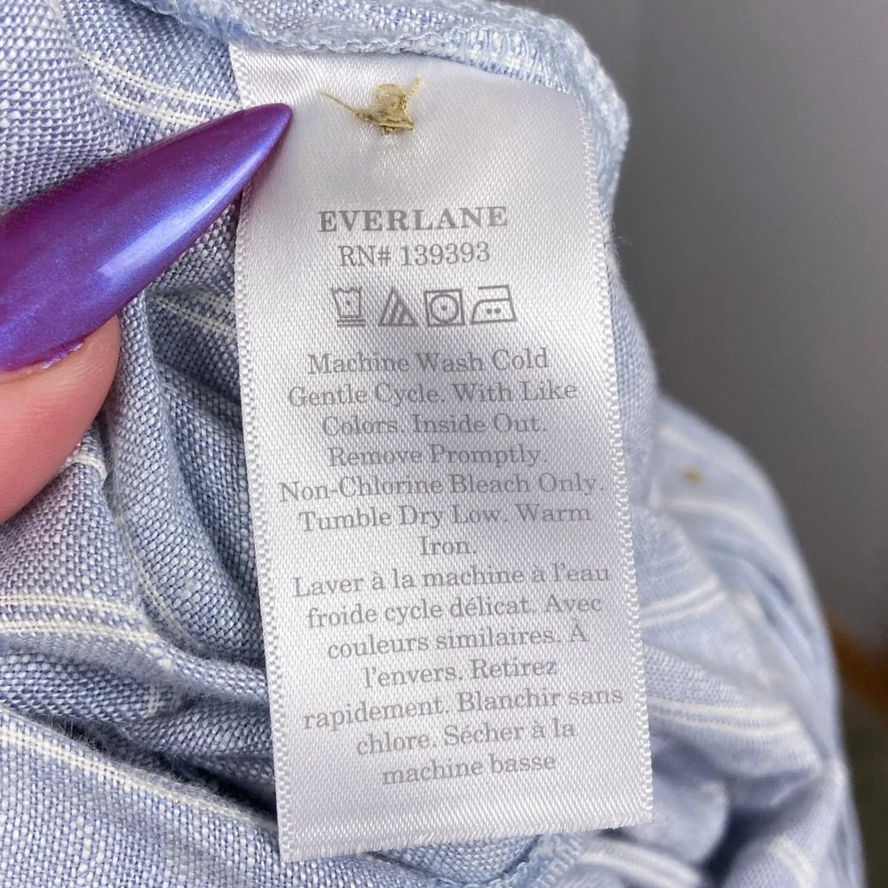 Everlane The Linen Jumpsuit Size‎ 14 Button Front Sleeveless Beachy Minimalist